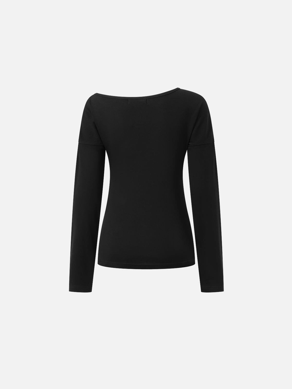 Studded Cross Off-The-Shoulder Long Sleeve Tee product image 4