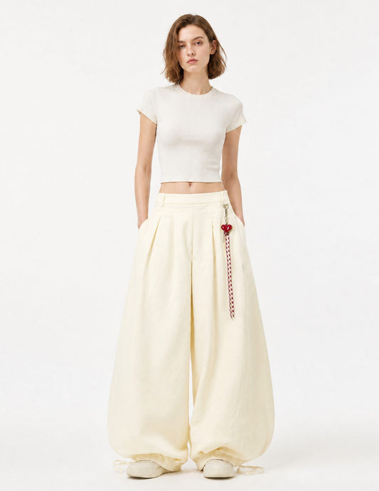 Heart Charm Baggy Barrel Pants product image 1