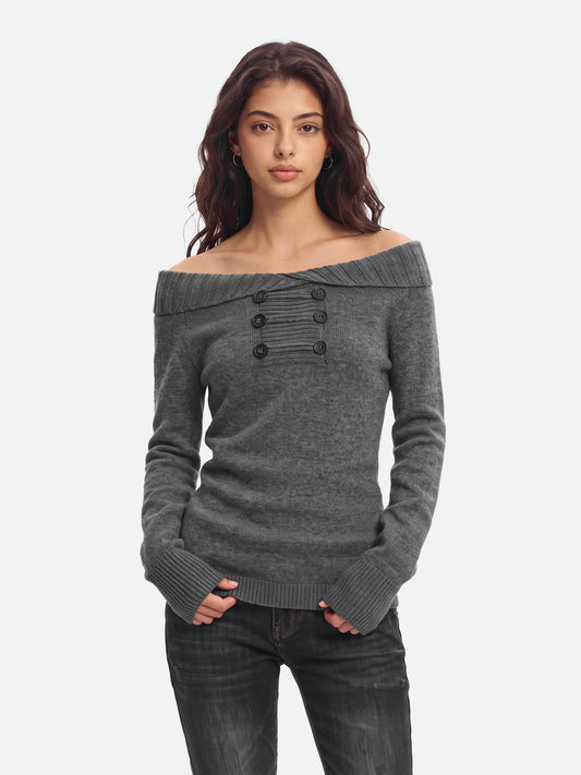 Ribbed Off-The-Shoulder Sweater product image 1