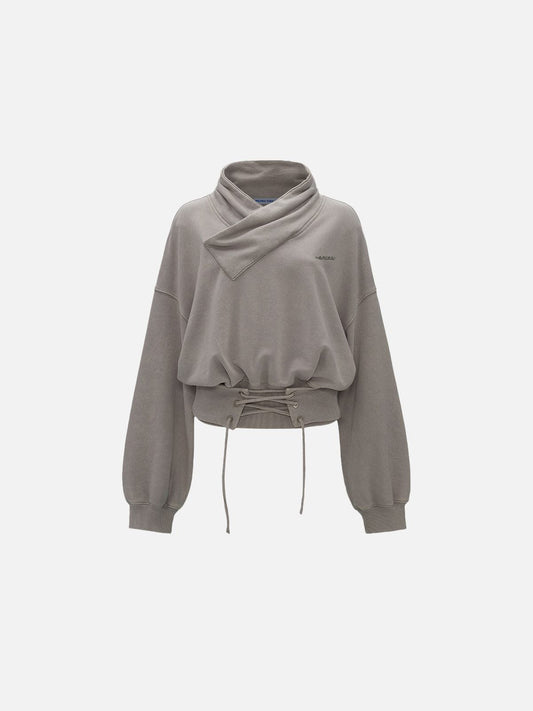 Cowl Neck Lace Up Sweatshirt product image 1