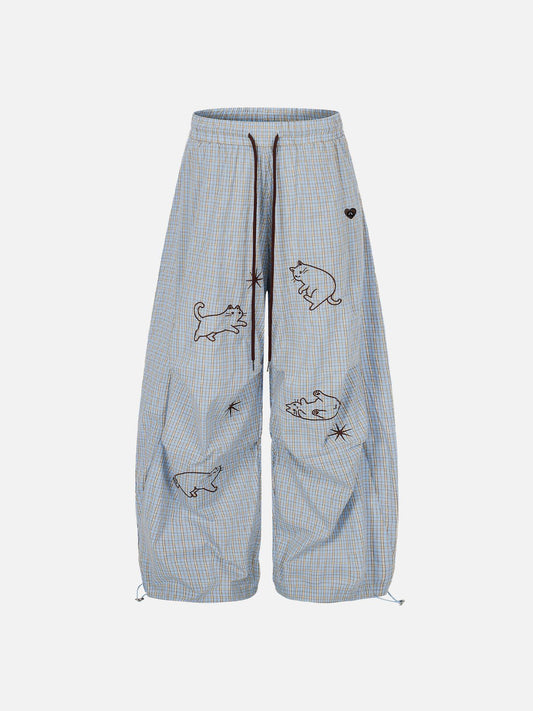 Embroidery Cat Baggy Barrel Sweatpants product image 1