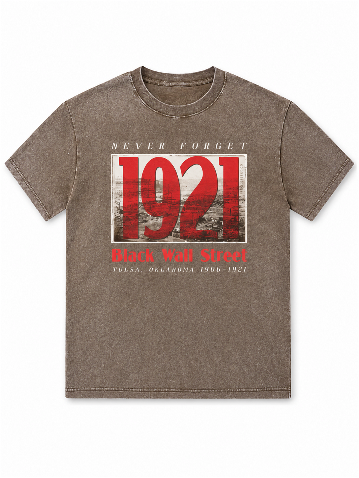 Ace Jolun. 1921 Black Wall Street Washed Tee - Washed Taupe