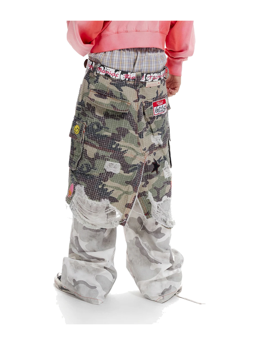 Patchwork Embroidered Camo Cargo Pants product image 1