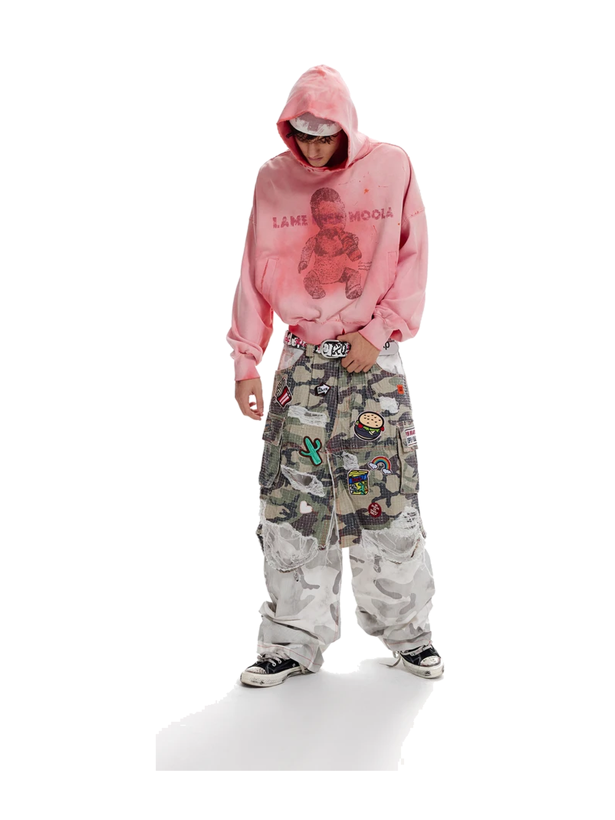 Patchwork Embroidered Camo Cargo Pants product image 3