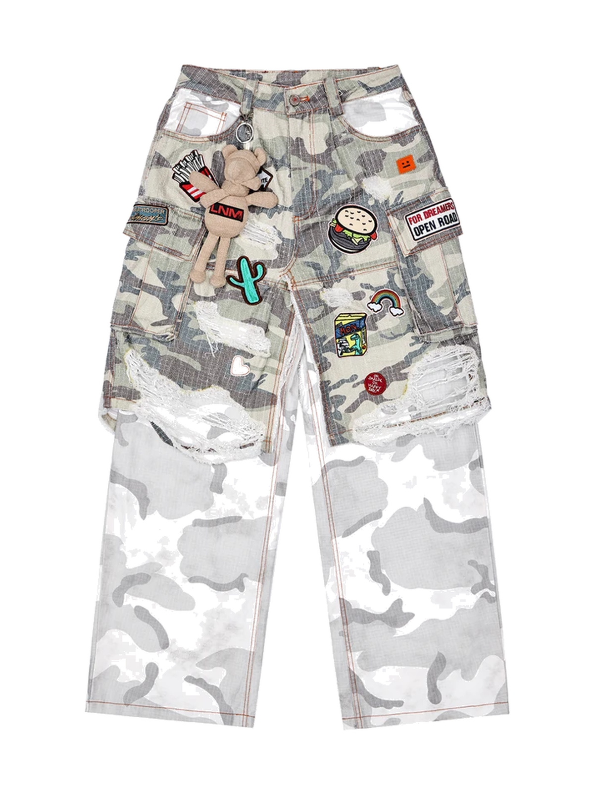 Patchwork Embroidered Camo Cargo Pants product image 4