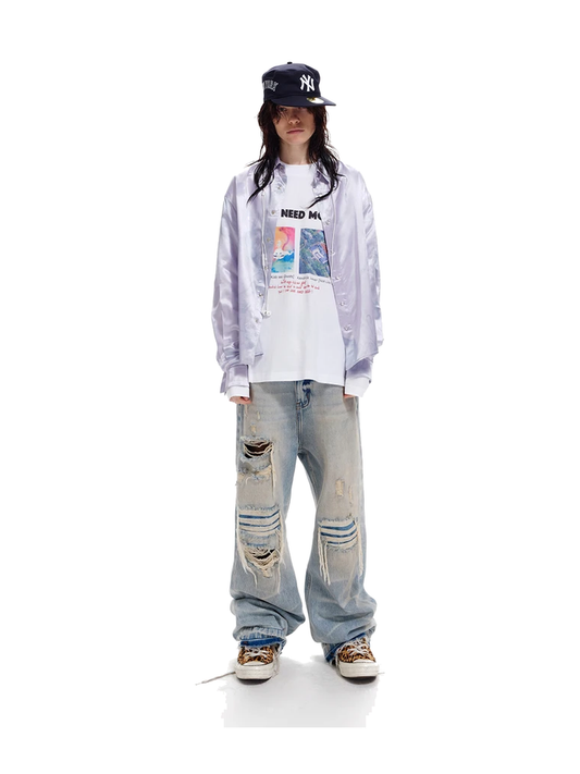 Slashed-Hem Vintage Wide-Leg Jeans product image 1