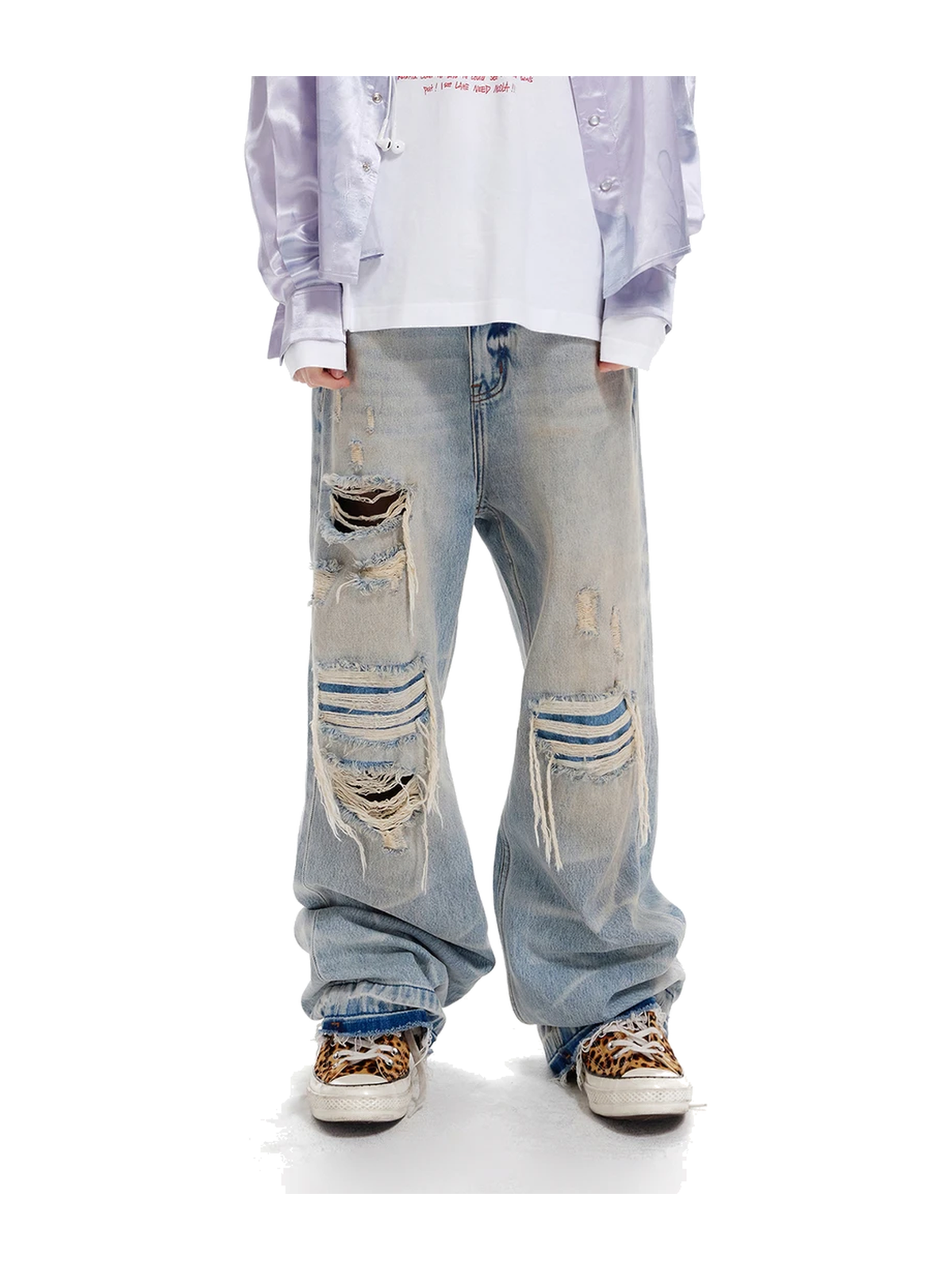 Slashed-Hem Vintage Wide-Leg Jeans product image 4