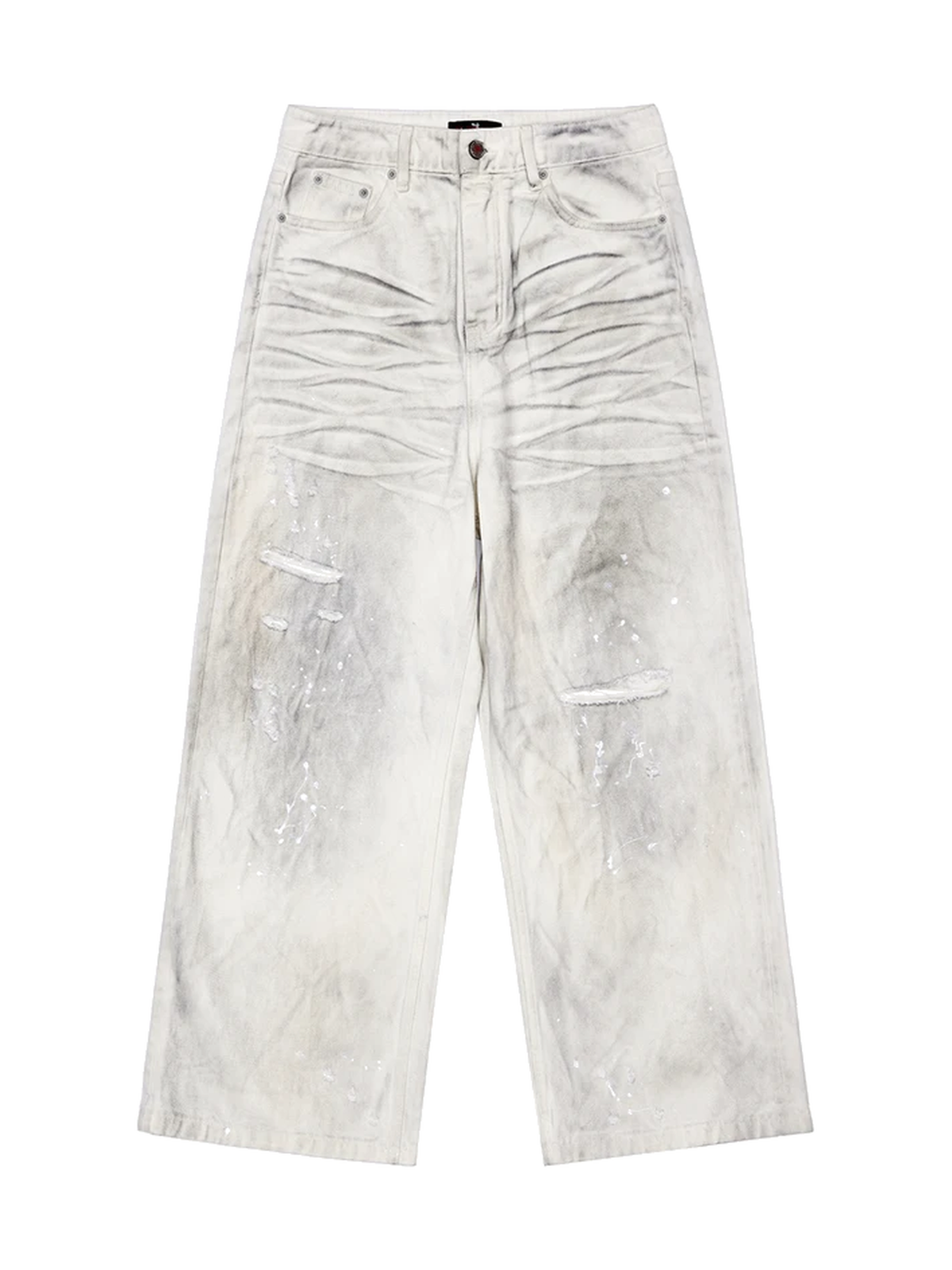Paint-Splatter Distressed Straight-Leg Jeans product image 4