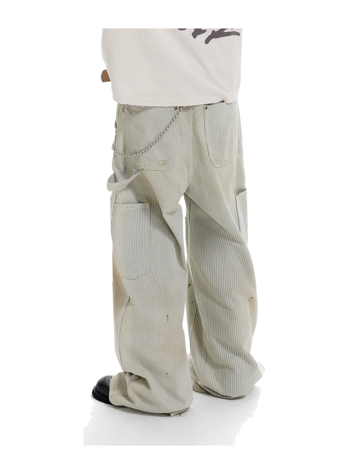 Striped Lumberjack Distressed Jeans product image 1