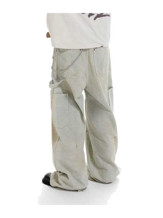Striped Lumberjack Distressed Jeans product image 1
