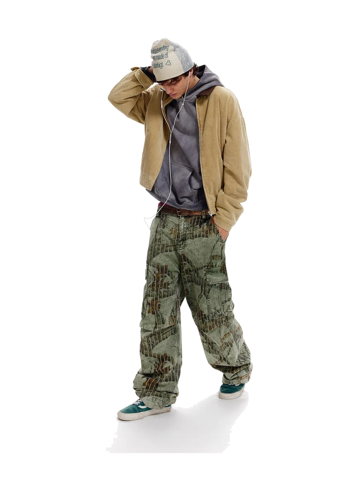 Forest Camo Wide-Leg Cargo Pants product image 5