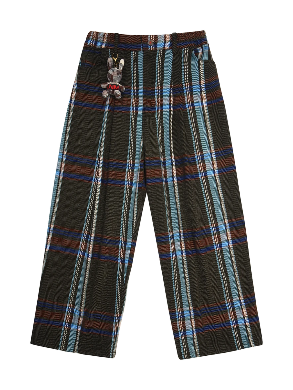 Textured Plaid Wide-Leg Trousers product image 1