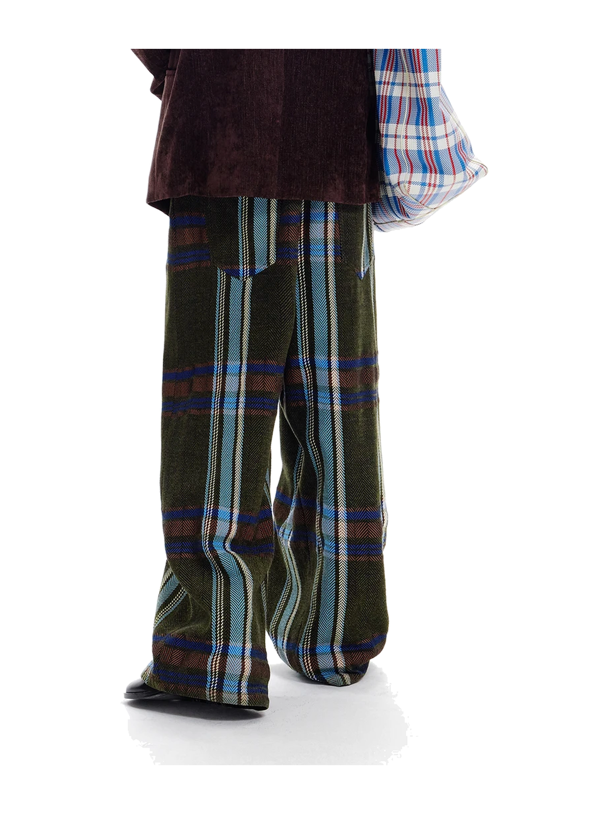 Textured Plaid Wide-Leg Trousers product image 3