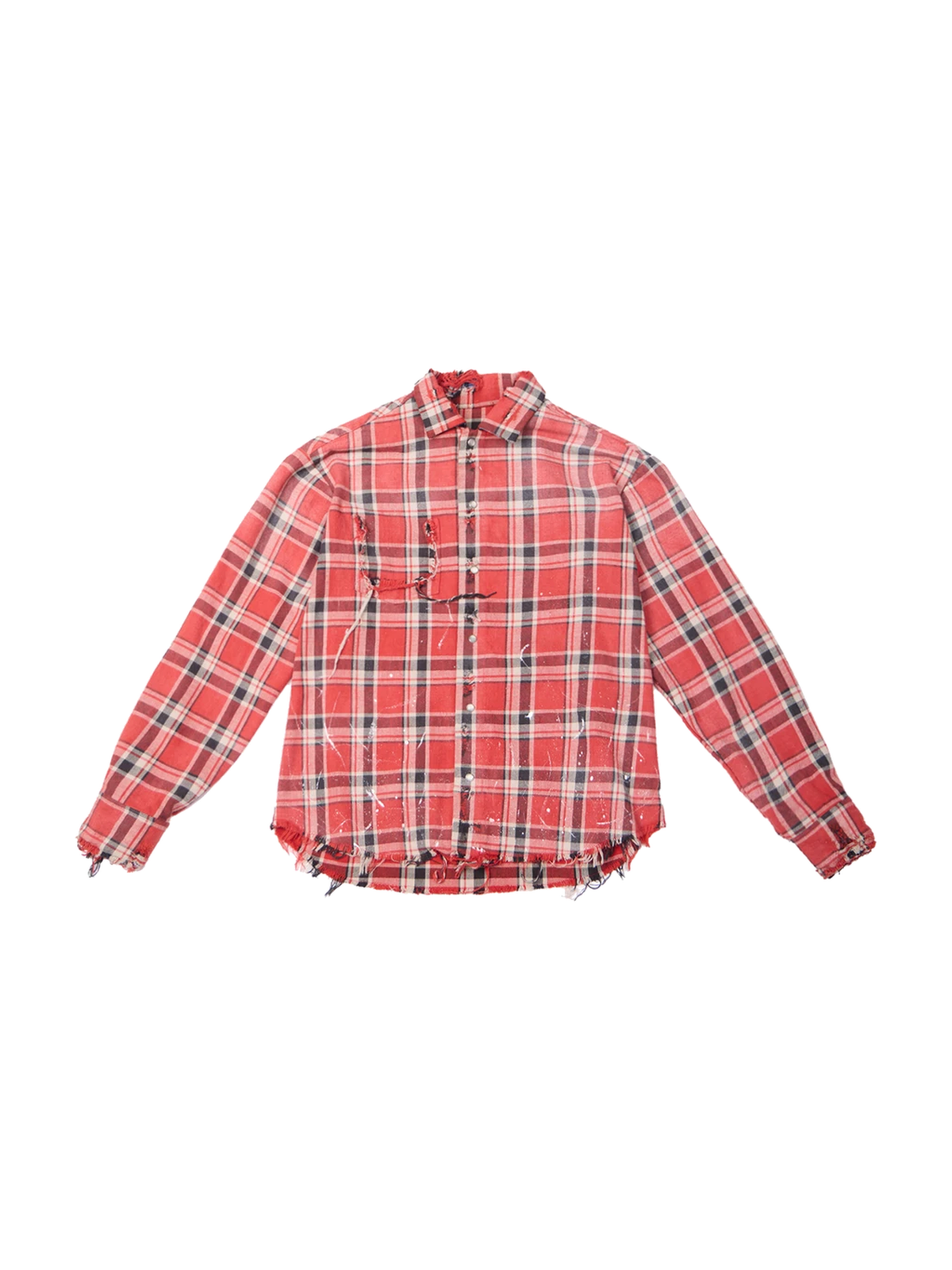 Gradient Distressed Red Plaid Shirt product image 4