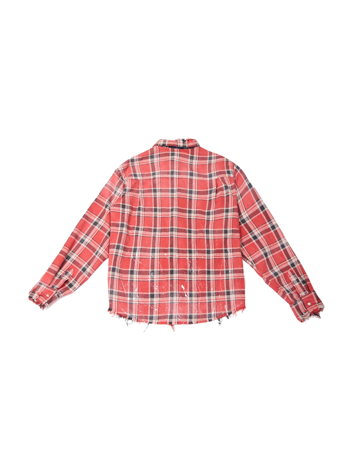 Gradient Distressed Red Plaid Shirt product image 5