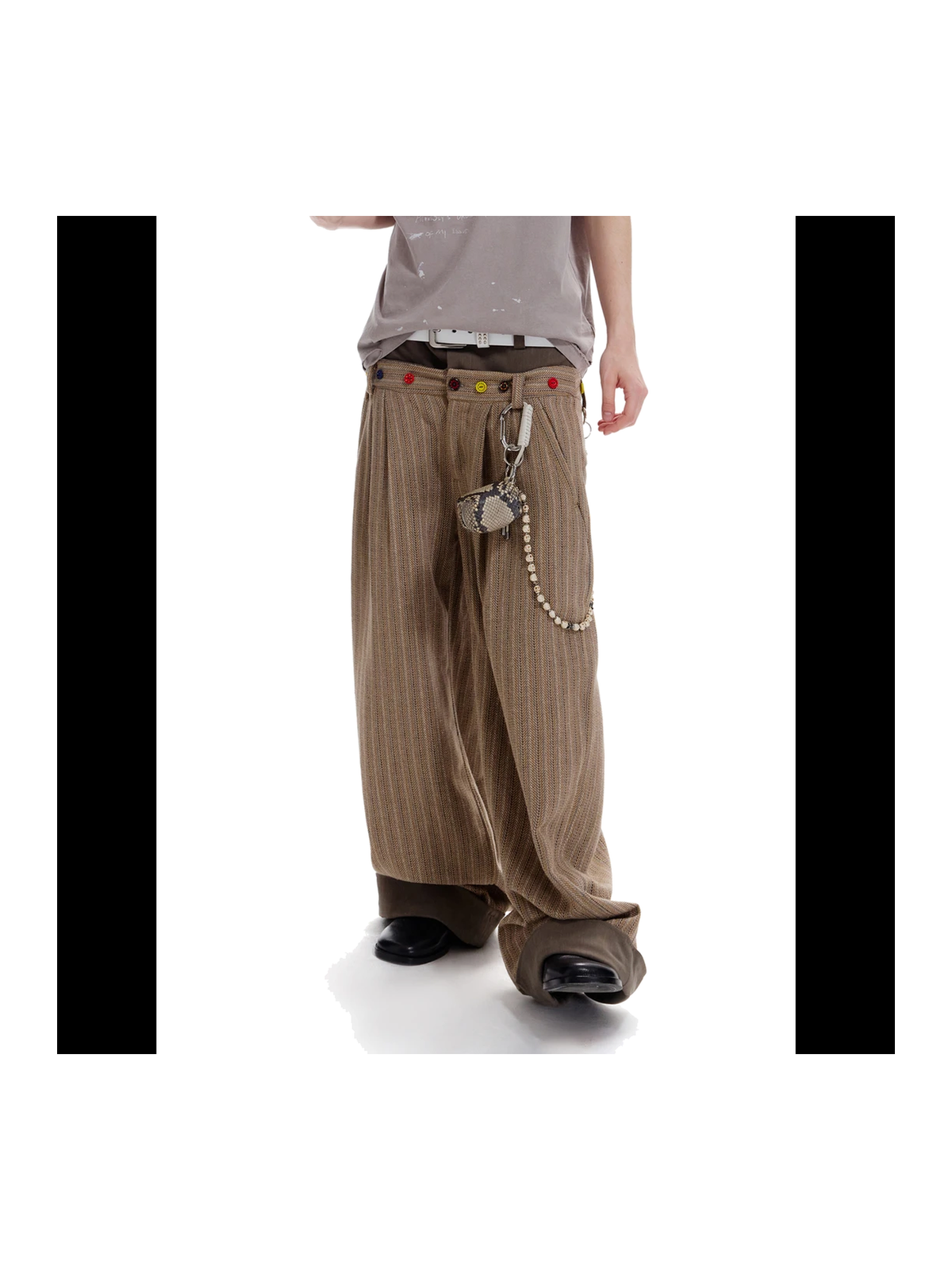 Double-Waist Draped Wide-Leg Trousers product image 1