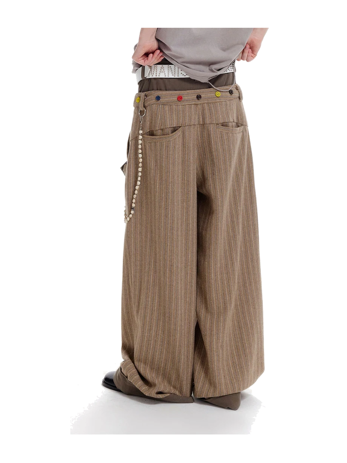 Double-Waist Draped Wide-Leg Trousers product image 3