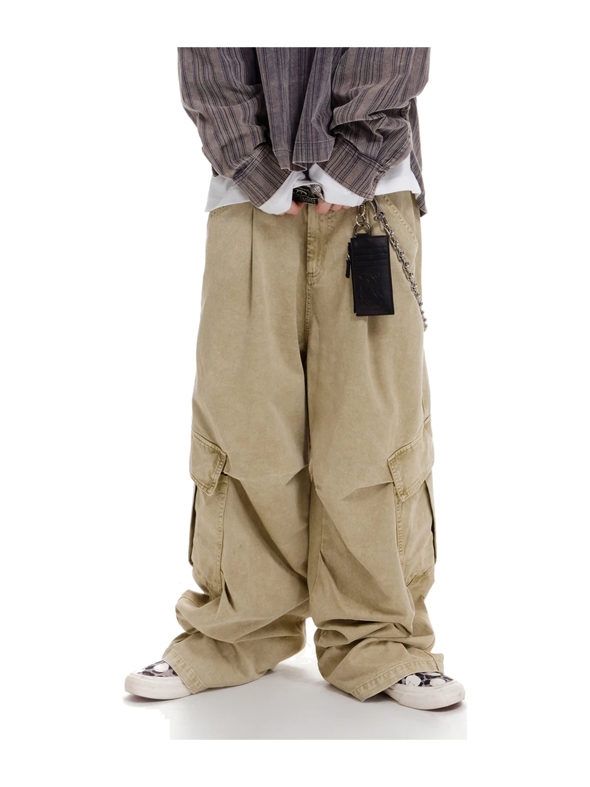 Snow-Wash Wide-Leg Cargo Pants product image 3
