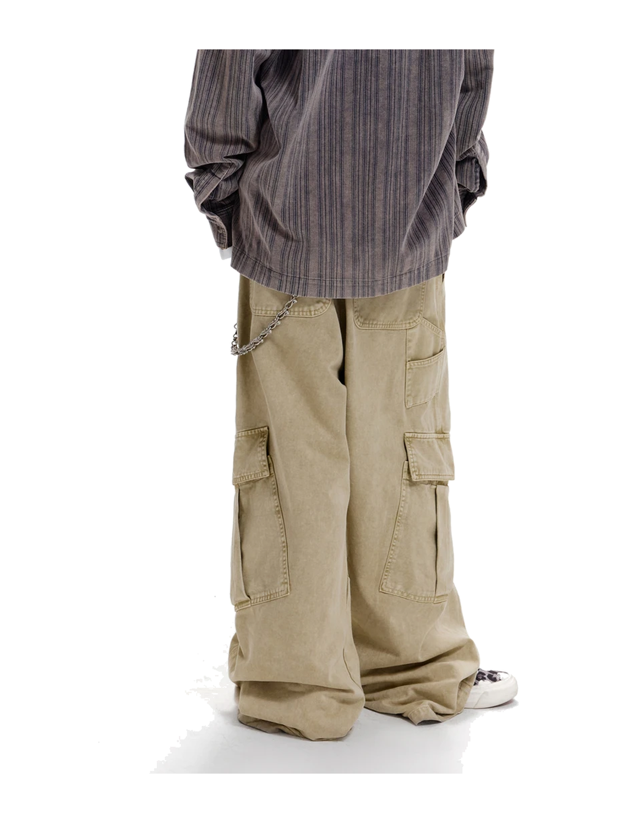 Snow-Wash Wide-Leg Cargo Pants product image 5
