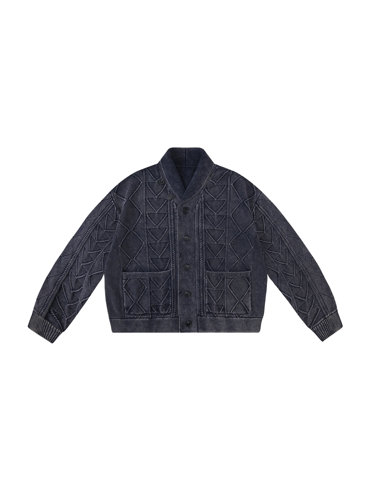 Distressed Cable-Knit Layered Cardigan product image 3