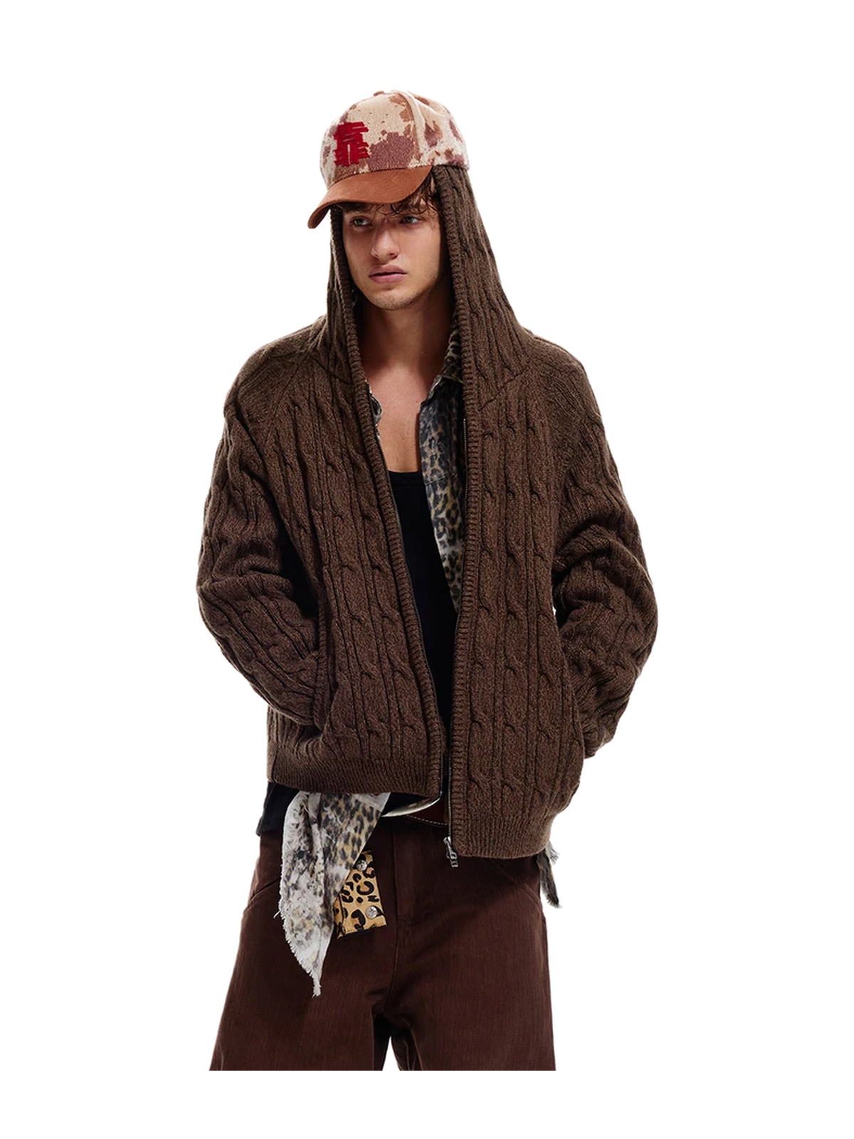 Wool-Blend Hooded Cable-Knit Cardigan product image 3