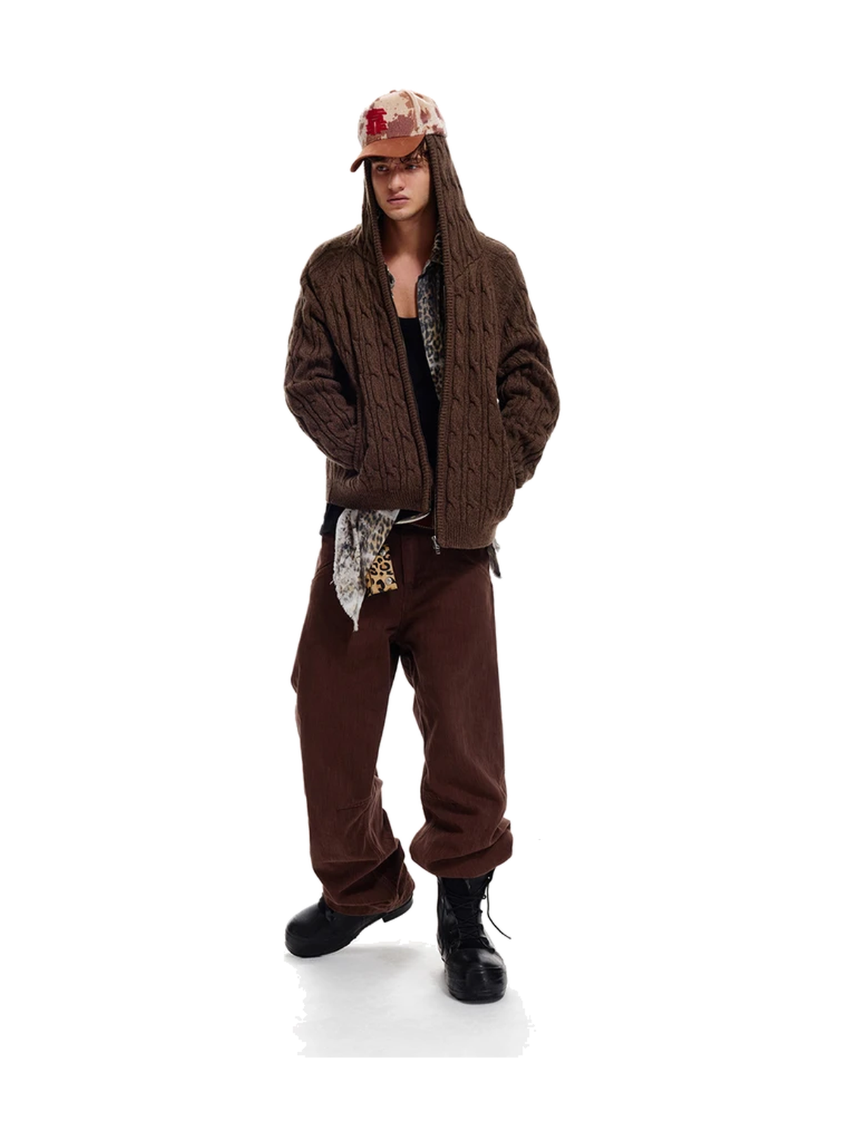 Wool-Blend Hooded Cable-Knit Cardigan product image 5