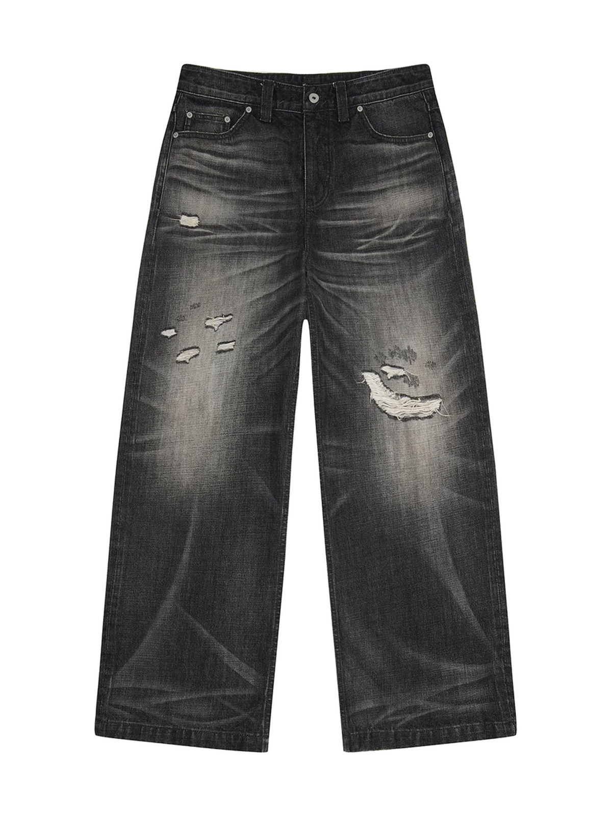 13 oz Distressed Black Jeans product image 3