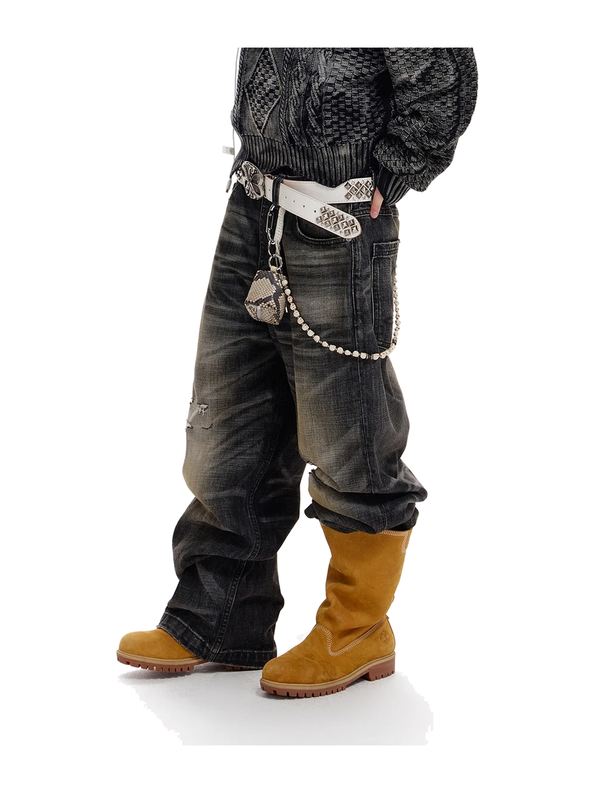 13 oz Distressed Black Jeans product image 5