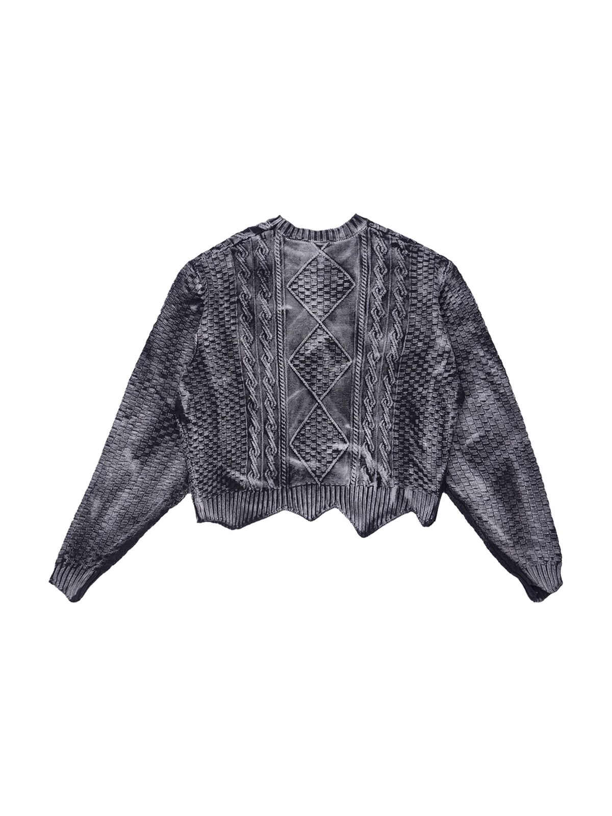 Distressed Cropped Jacquard Sweater product image 5