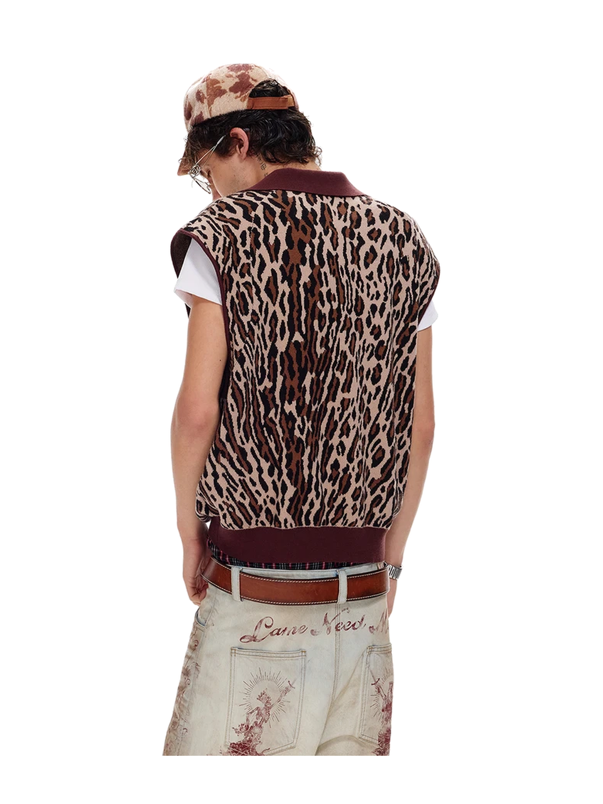Leopard Jacquard Knit Vest product image 2