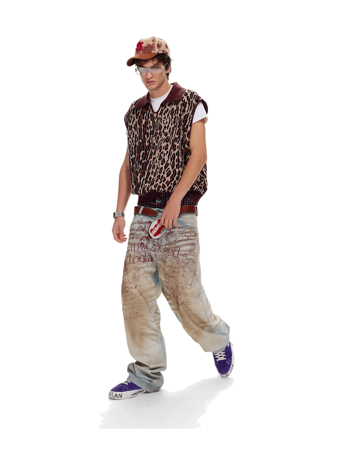 Leopard Jacquard Knit Vest product image 4