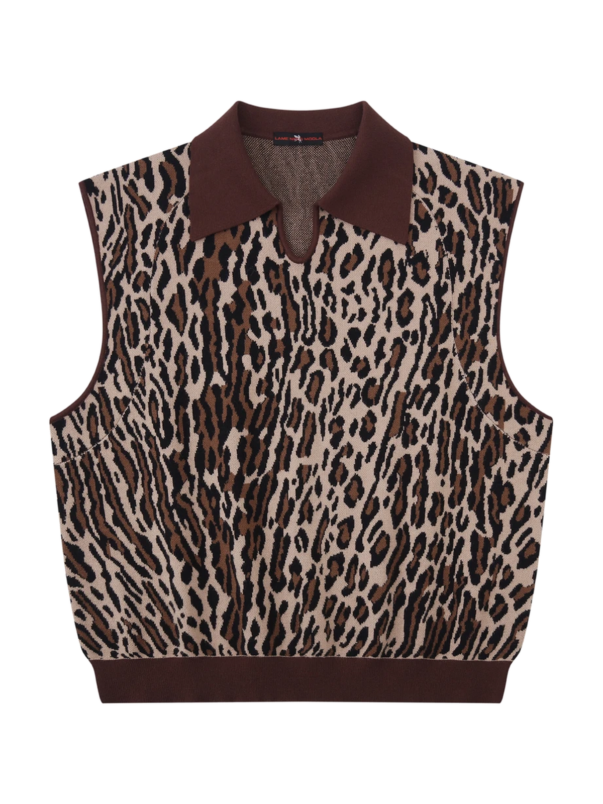 Leopard Jacquard Knit Vest product image 5