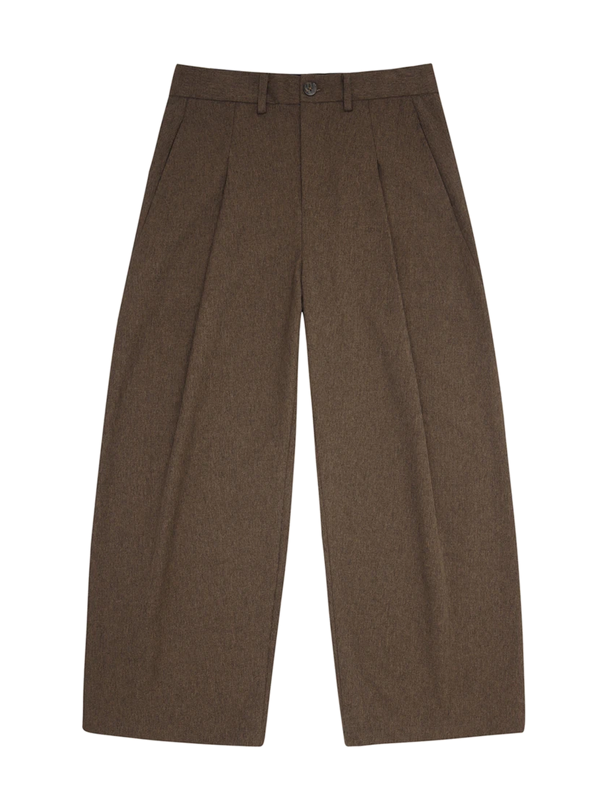 Textured Dark-Brown Wide-Leg Trousers product image 3