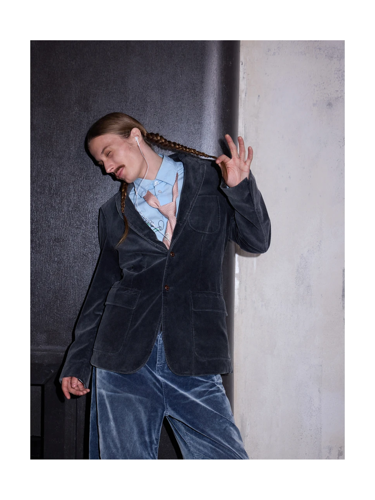 Damask Embroidered Corduroy Blazer product image 1