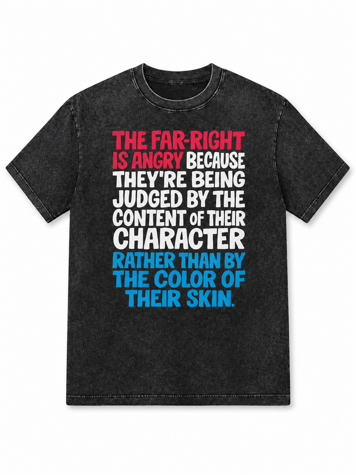 Ace Jolun. Character Over Color Statement Washed Tee - Washed Black