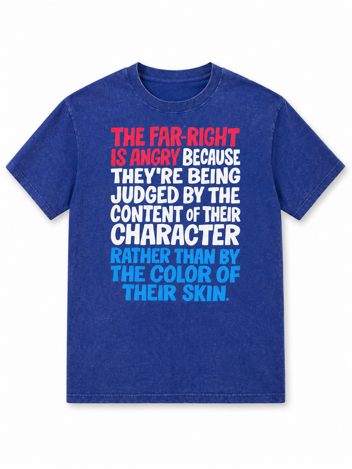 Ace Jolun. Character Over Color Statement Washed Tee - Washed Blue