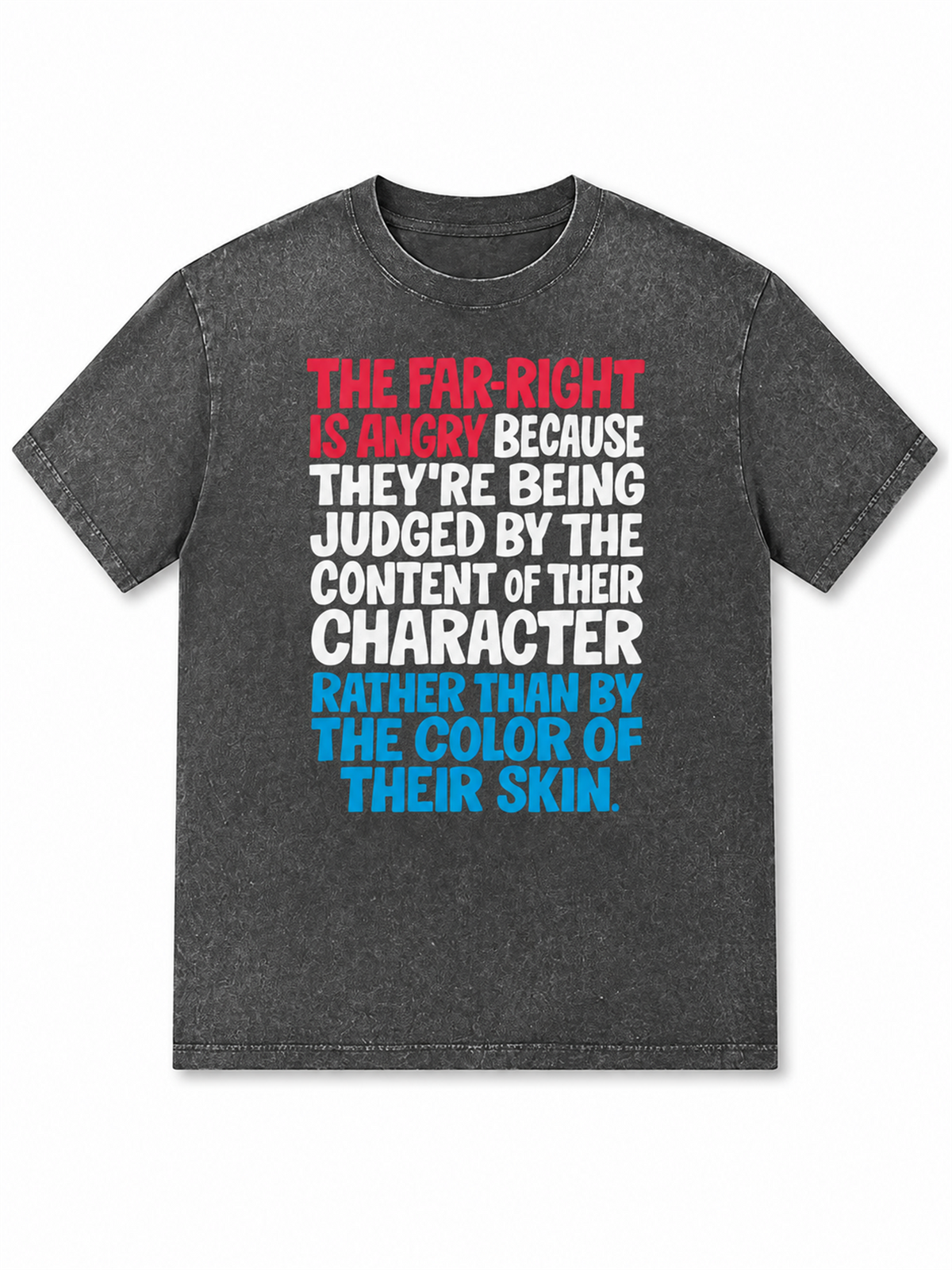 Ace Jolun. Character Over Color Statement Washed Tee - Washed Charcoal