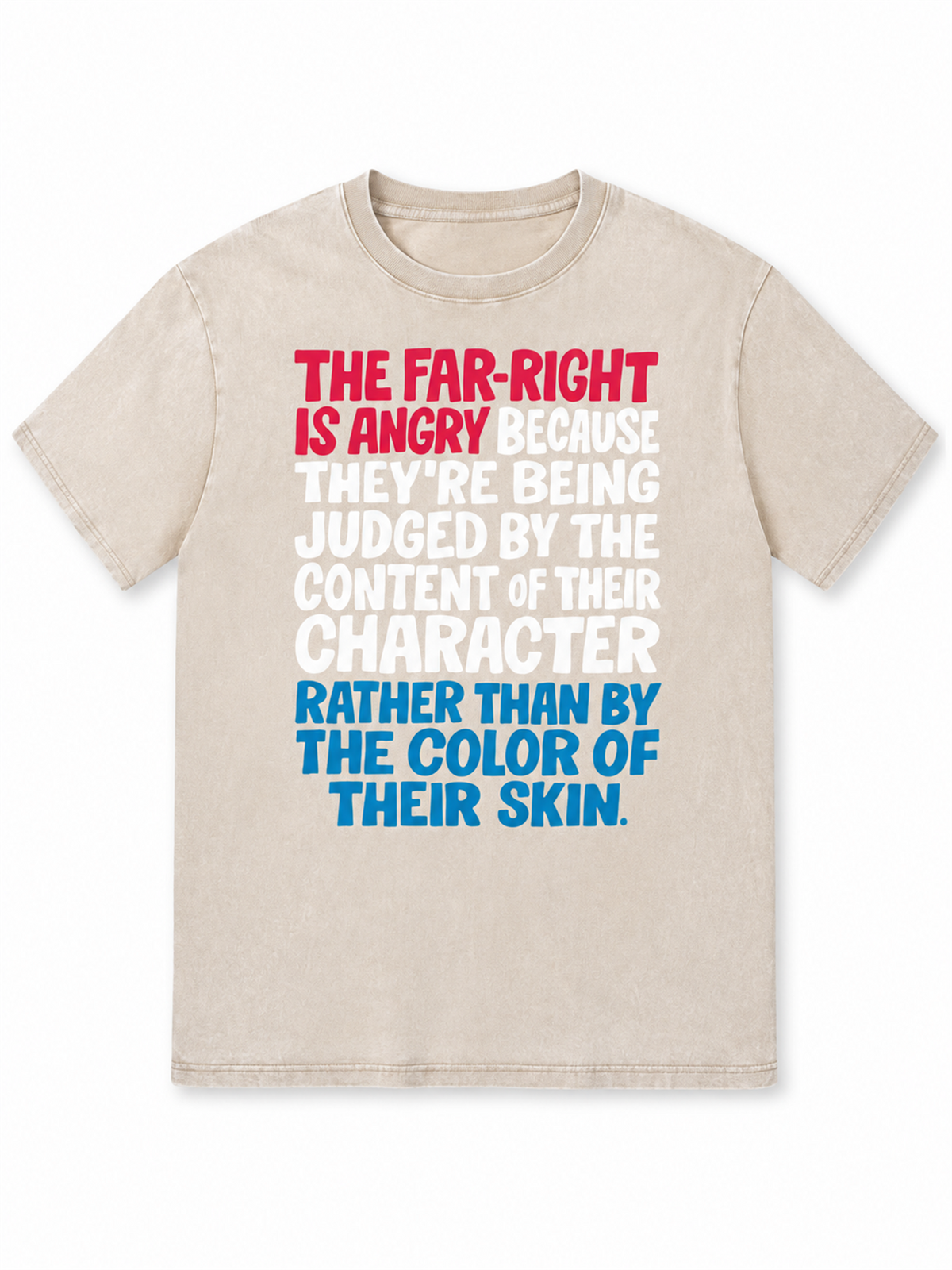 Ace Jolun. Character Over Color Statement Washed Tee - Washed Cream