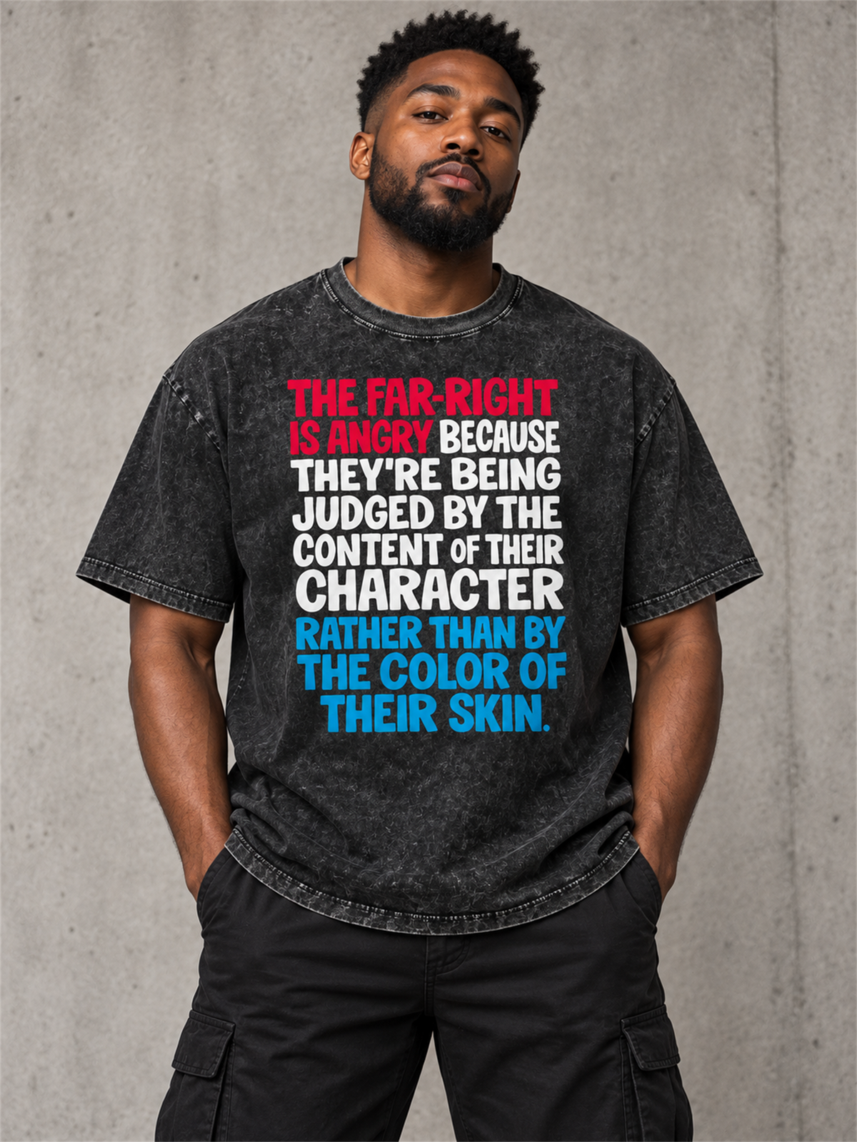 Ace Jolun. Character Over Color Statement Washed Tee lifestyle look