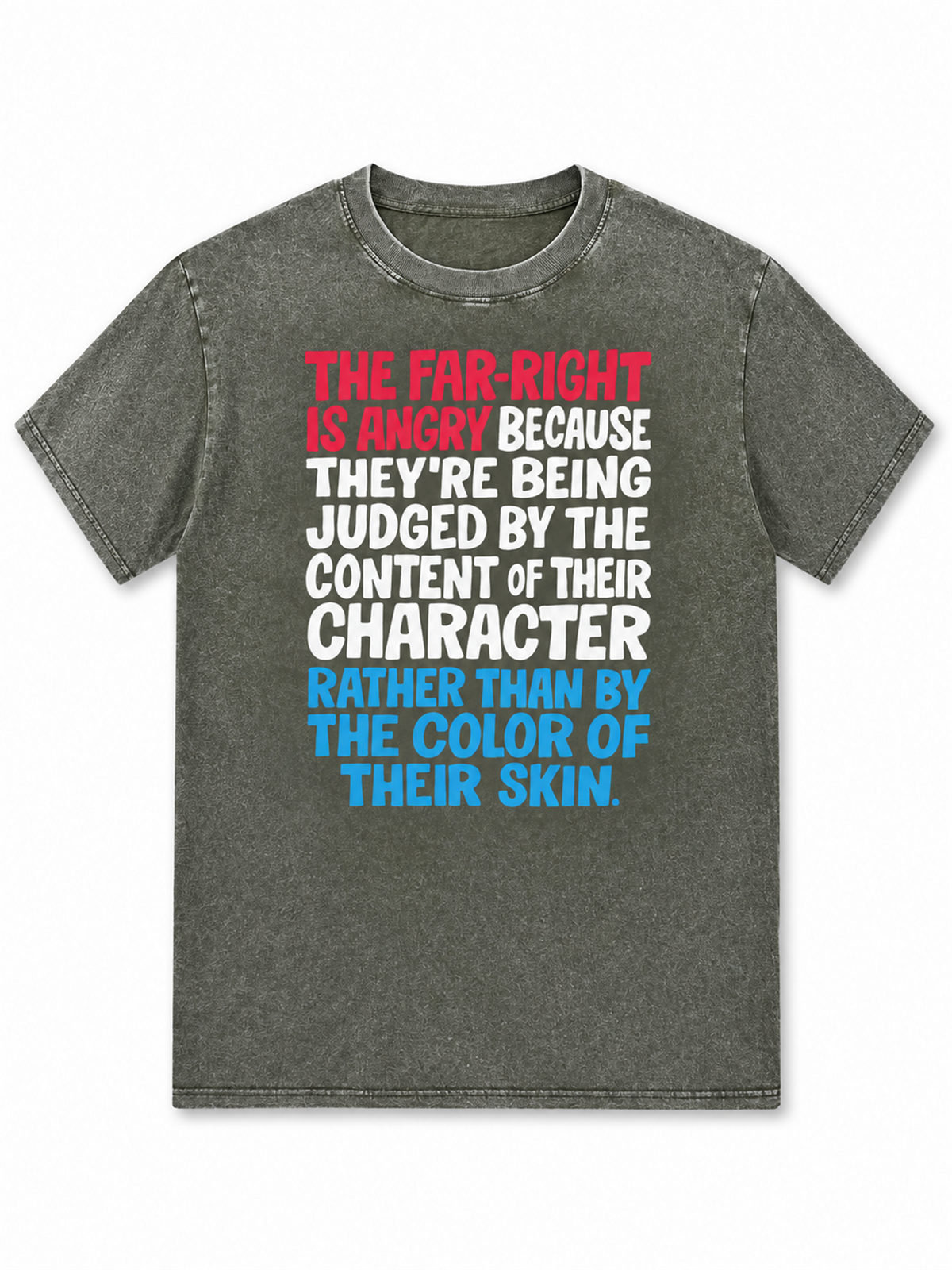 Ace Jolun. Character Over Color Statement Washed Tee - Washed Olive