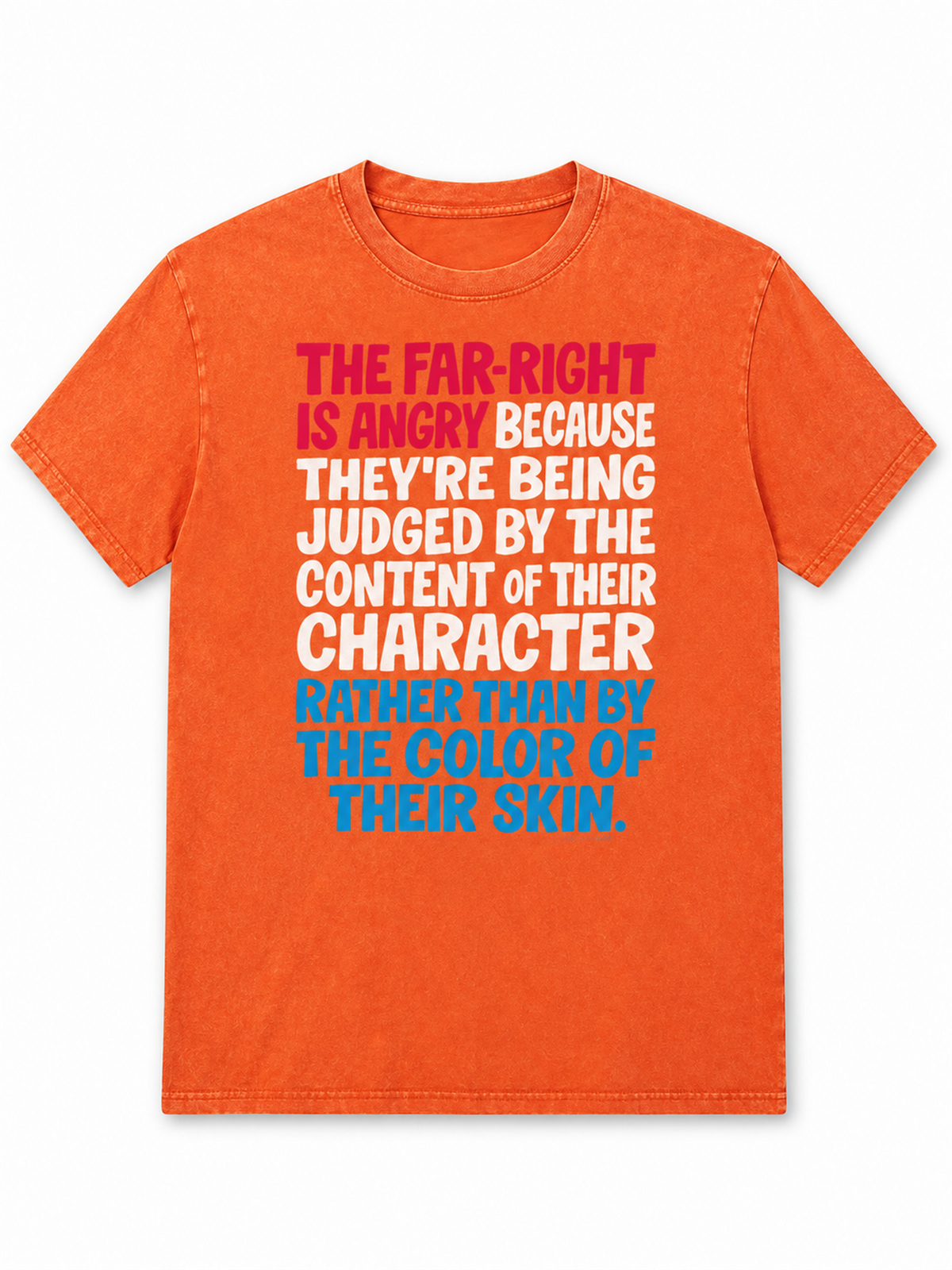 Ace Jolun. Character Over Color Statement Washed Tee - Washed Orange