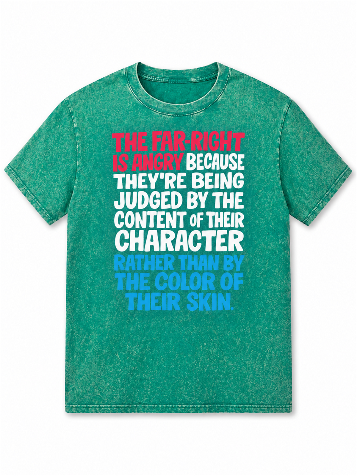 Ace Jolun. Character Over Color Statement Washed Tee - Washed Teal