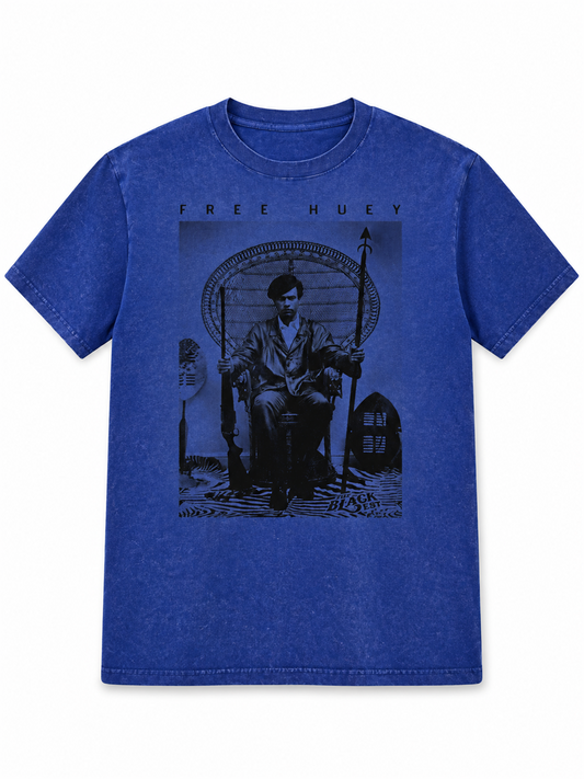 Ace Jolun. Free Huey Heritage Washed Tee - Washed Blue