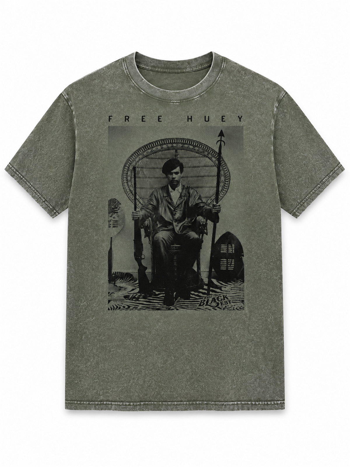 Ace Jolun. Free Huey Heritage Washed Tee - Washed Olive
