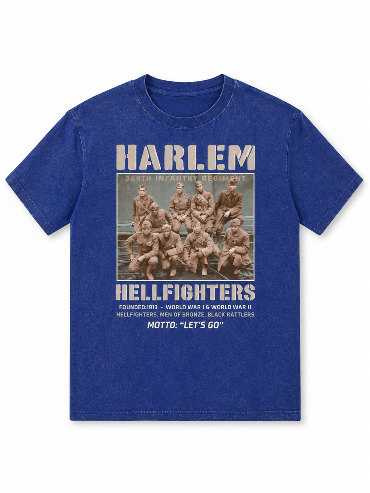 Ace Jolun. Harlem Hellfighters Heritage Washed Tee - Washed Blue