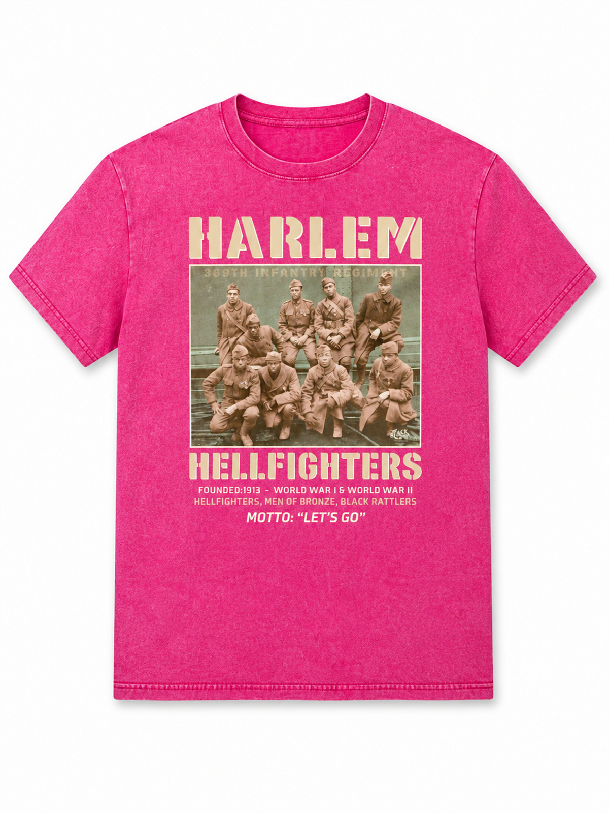 Ace Jolun. Harlem Hellfighters Heritage Washed Tee - Washed Hot Pink