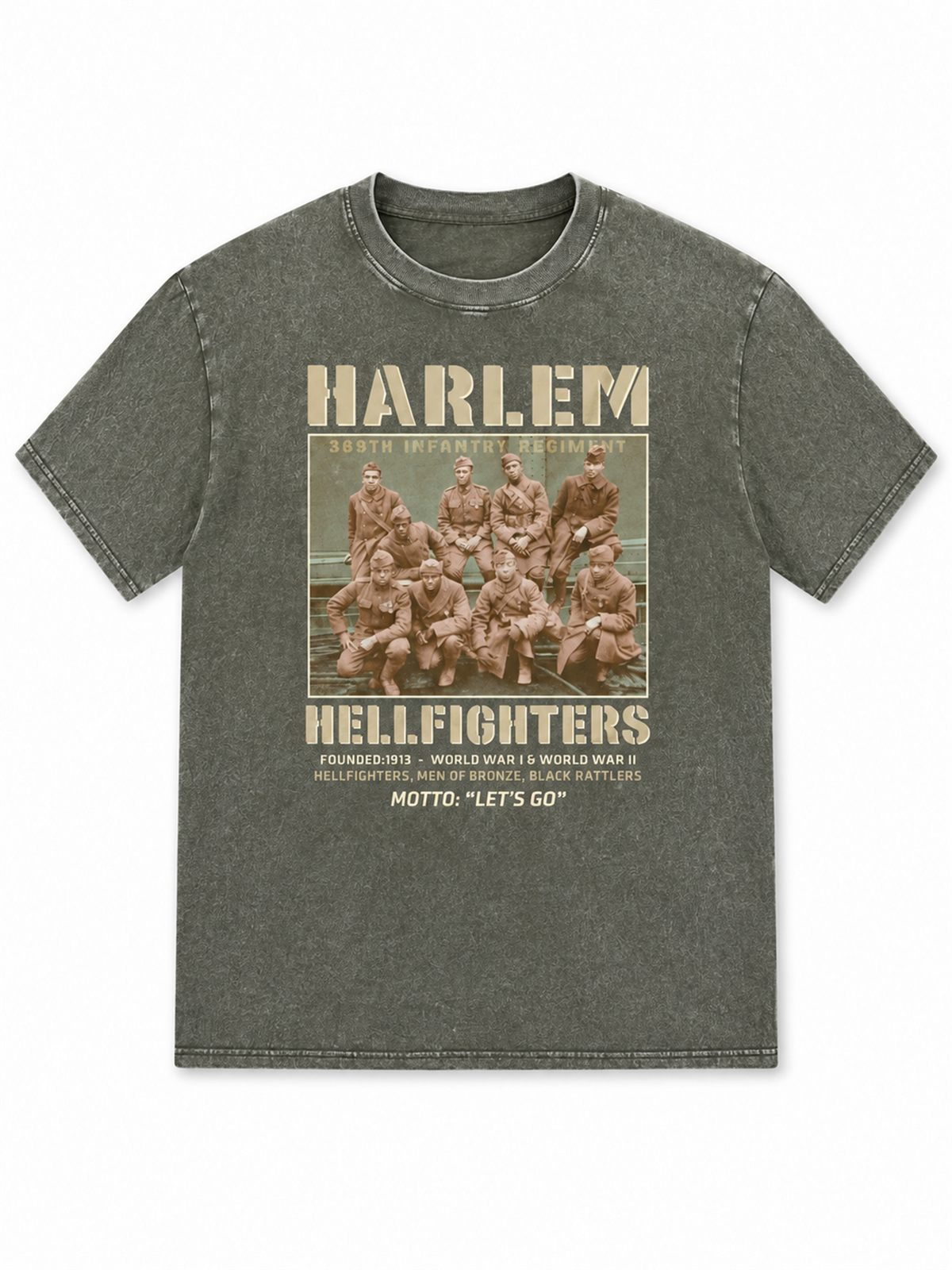 Ace Jolun. Harlem Hellfighters Heritage Washed Tee - Washed Olive