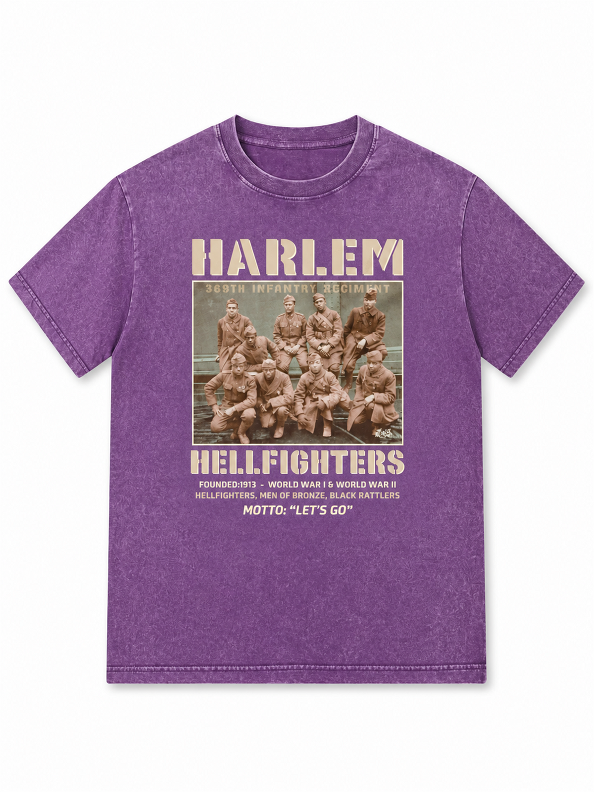 Ace Jolun. Harlem Hellfighters Heritage Washed Tee - Washed Purple
