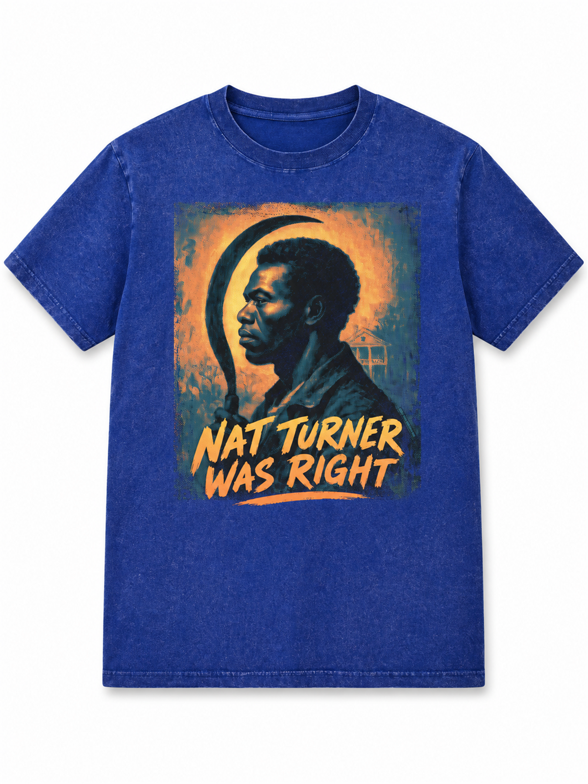 Ace Jolun. Nat Turner Heritage Washed Tee - Washed Blue