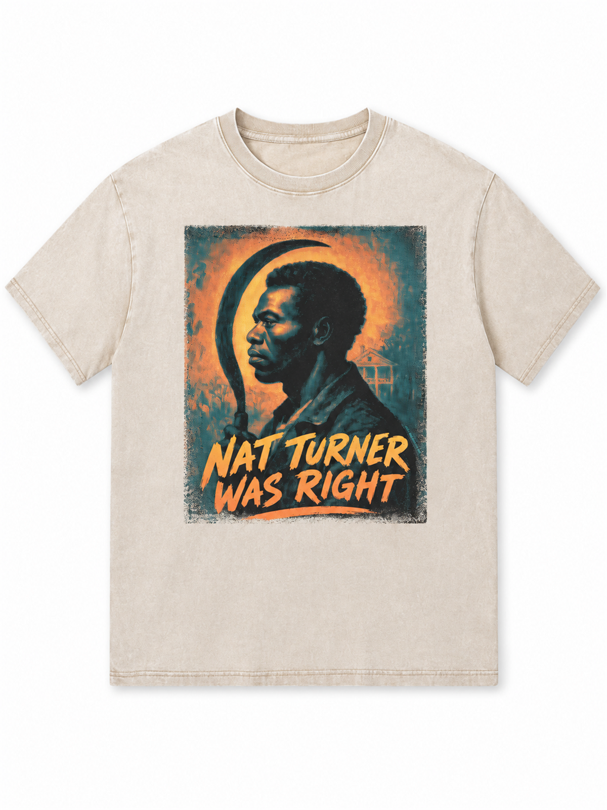 Ace Jolun. Nat Turner Heritage Washed Tee - Washed Cream